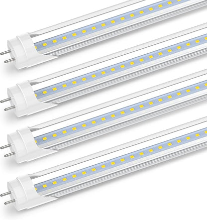 Romwish 24 Inch T8 LED Tube Light, 10W(24W Equiv.), 1120LM, 5000K Daylight, Type A+B Plug & Play or Ballast Bypass, F17T8 Fluorescent Replacement, Double-Ended Power, Under Cabinet Light, 4 Pack