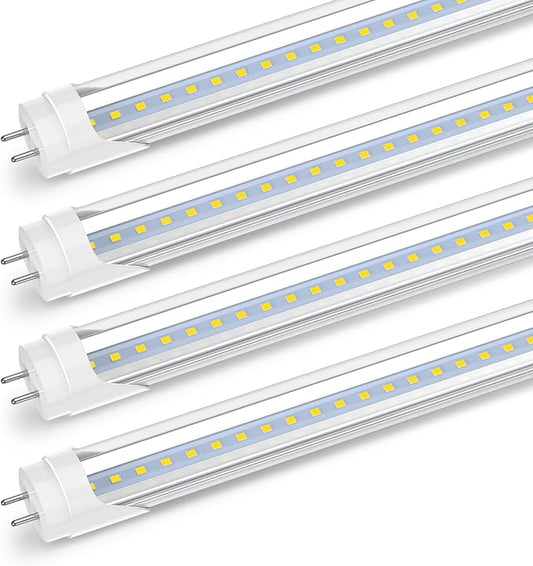 Romwish 24 Inch T8 LED Tube Light, 10W(24W Equiv.), 1120LM, 5000K Daylight, Type A+B Plug & Play or Ballast Bypass, F17T8 Fluorescent Replacement, Double-Ended Power, Under Cabinet Light, 4 Pack