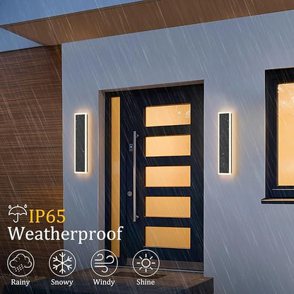 Modern Outdoor Wall Light 23.6Inch,Exterior Wall Light Fixture 3000K IP65 Waterproof LED Outdoor Wall Mount Lighting for Courtyard(5.9in Wide)
