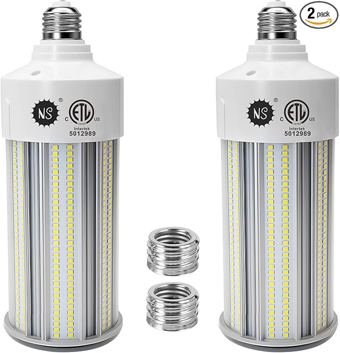 NS 100W LED Corn Bulbs, 1000W Equivalent, 15,000lm 5000K Daylight, E26/E39 Base, Non-Dimmable, 23-Year Lifetime, Metal Halide/HID/CFL Replacement for Warehouse, Garage, High Bay, Workshop – 1 Set