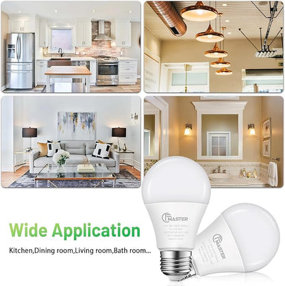 A19 LED Light Bulb, LED Bulbs 100 Watt Equivalent, 3000K Warm Light Bulbs, 1500 Lumens, E26 Standard Base Lightbulb, Non-Dimmable 15 Watt Soft White Bulbs for Home, ETL Listed(4-Pack)