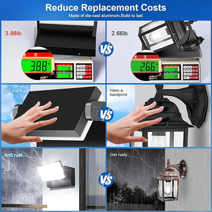 ledmo Outdoor Wall Lights 40W Adjustable 360 Degree Head Waterporof 5000K Cut Off Wall Pack Black Modern Front Door Porch Light Christmas Outdoor Lighting Garage Security Lighting