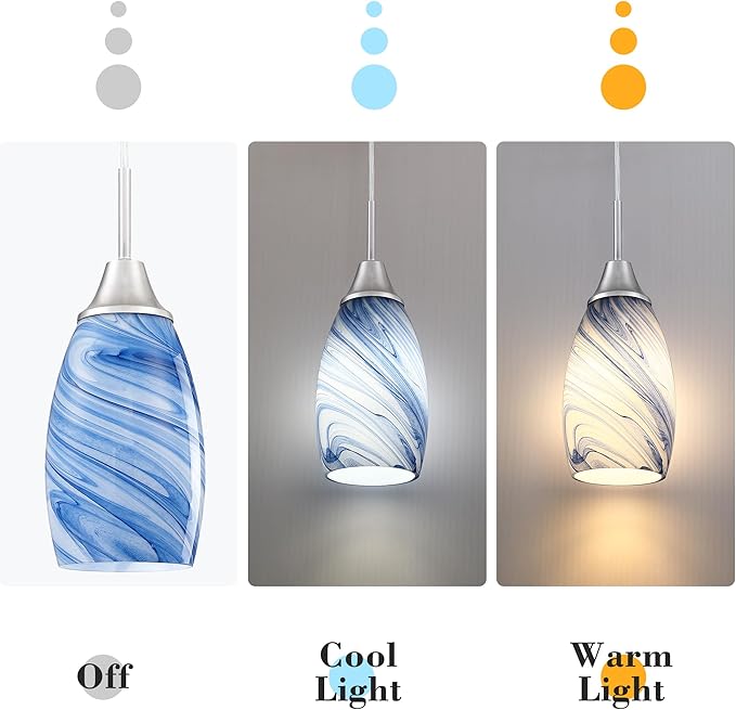 Glass Pendant Lamp Shade 4.72" Dark Blue Marble Art Glass Chandeliers Shade Mini Oval Light Shade Replacement Lamp Shade Only Light Fixtures for Kitchen Island 1-Pack