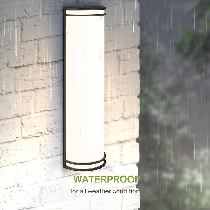 ASD 24 Inch LED Outdoor & Indoor Wall Mount Light Fixture - Oil Rubbed Bronze Modern Wall Sconce Lighting - 25W 120-277V 3000K 4000K 5000K Dimmable Front Door & Patio Exterior Lights - ETL, 2 Pack