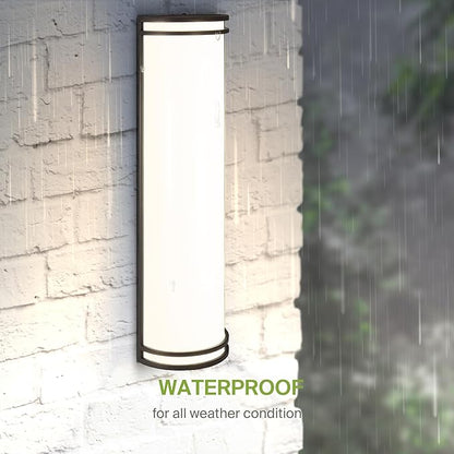 ASD 24 Inch LED Outdoor & Indoor Wall Mount Light Fixture - Oil Rubbed Bronze Modern Wall Sconce Lighting - 25W 120-277V 3000K 4000K 5000K Adjustable Dimmable Front Door & Patio Exterior Lights - ETL