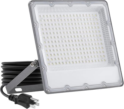 WeDo LED Flood Light 200W Equivalent – 150W Plug-in Outdoor Spotlight, 6500K Bright Daylight, IP65 Waterproof Security Light for Driveway, Building, Warehouse, Front Yard