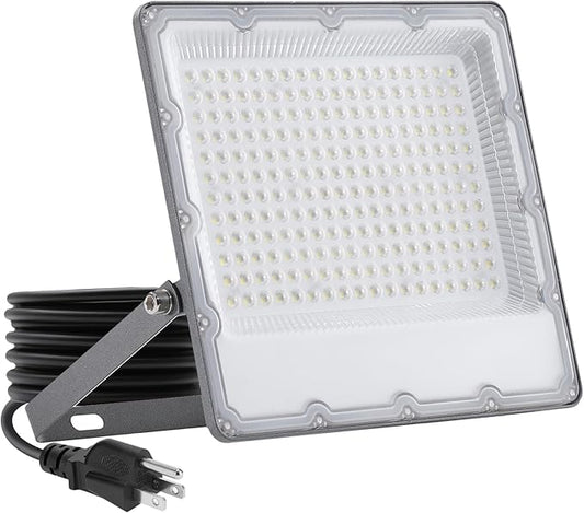 WeDo LED Flood Light 200W Equivalent – 150W Plug-in Outdoor Spotlight, 6500K Bright Daylight, IP65 Waterproof Security Light for Driveway, Building, Warehouse, Front Yard