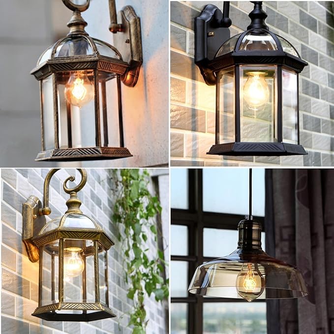GOENDR Edison Bulb A19, Vintage Incandescent Light Bulbs - 60 Watt, Dimmable 2700K Warm Amber, E26/E27 Base, Squirrel Cage Filament - Antique Decor for Home, Table Lamp, Restaurant, 4Pack