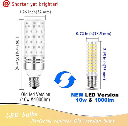 E17 LED Bulb 10 Watt Equivalent 100W 4000K Natural White 1000lm Non-Dimmable 120V E17 Intermediate Base LED Bulb for Desk Lamp, Ceiling Fan Lights, Headboard Reading Lights, Chandelier, 3 Pack