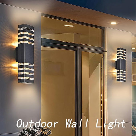 18inch LED Square Up & Down Wall Lights,24W Outdoor Wall Light 4000K Day White Aluminum Body Waterproof IP65 LED Exterior Light Fixtures Wall Mount for House Patio Garage Garden (18inch-16Pack)