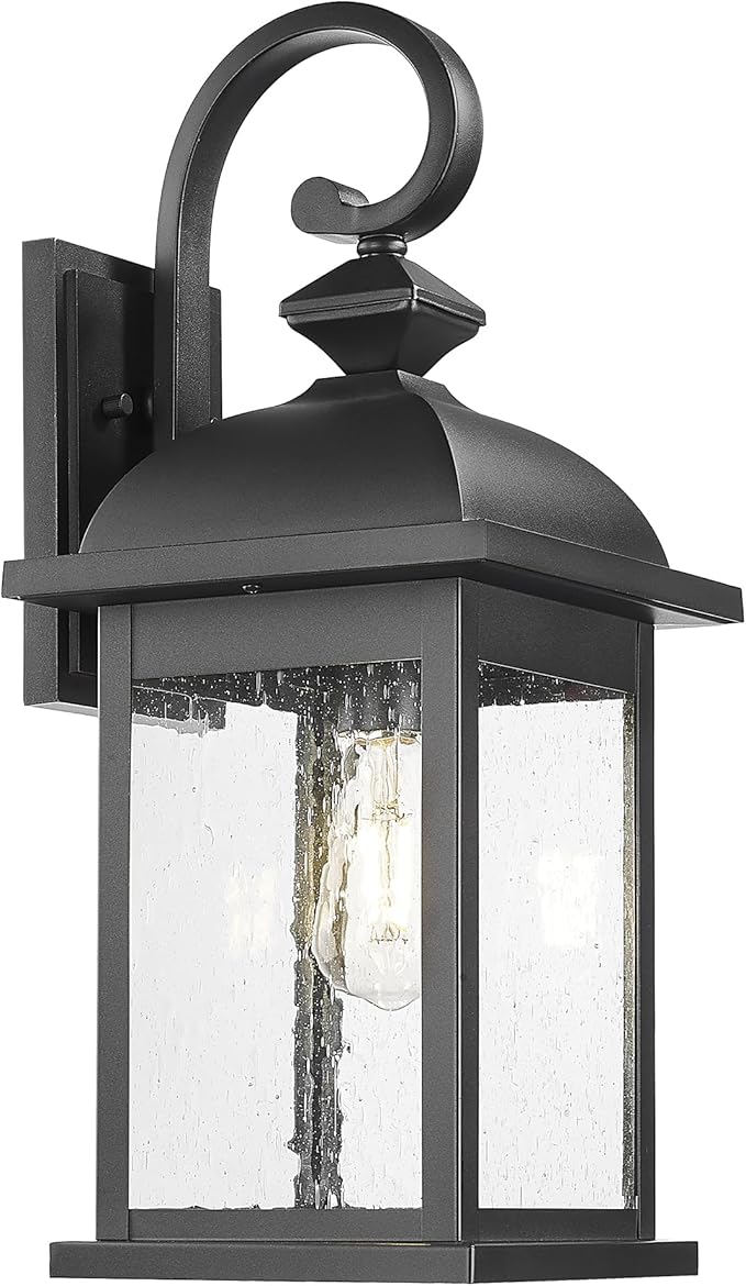 FEMILA Outdoor Wall Sconce, 21" Large Outdoor Wall Lantern Porch Lights for Entryway, Patio, Garage, Doorway, Anti-Rust Waterproof, Matte Black, 4FD54B2 BK