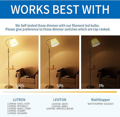 ANWIO 12 Pack B11 LED Filament Bulb E26 Candelabra Base 4.5W(60W Equivalent), Dimmable 2700K Warm White Chandelier Decorative Candle Light Bulb