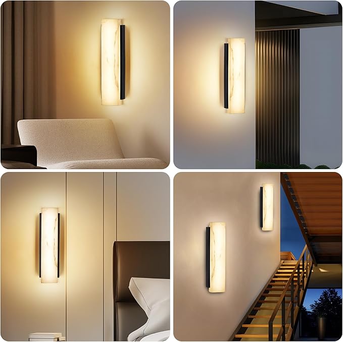 Outdoor Wall Sconce, Waterproof Porch Wall Lighting, Modern Outdoor Wall Lights with Acrylic Lampshade, 31W Dimmable LED Exterior Lights for House Garage Patio Front Door Entryway, 3000K