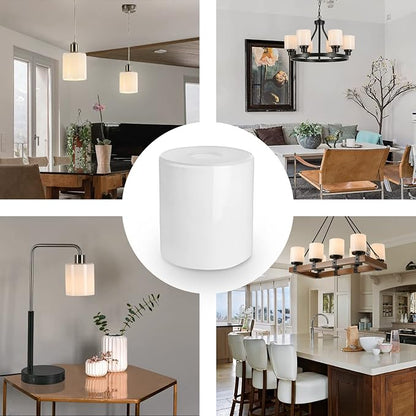 1 Pack White Opal Glass Lamp Shade with 1-5/8-inch Fitter Opening,Height 5.12 in,Diameter 4.72 in, Replacement Lampshade for Pendant light,Table Lamp,Wall Sconces