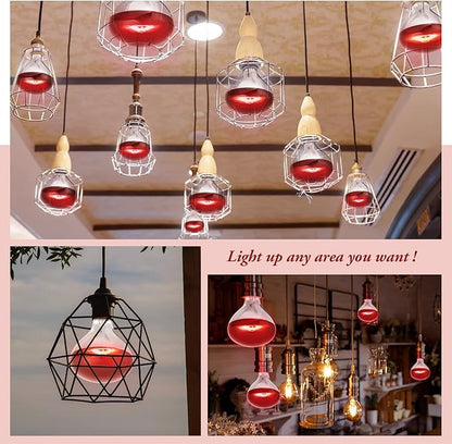 Treela 6 Pcs 110V 250W Red Infrared Bulbs Medium E26 Base, Red Heat Lamp Flood Light Bulbs Heat Light for Bathroom Chickens Brooder Pets