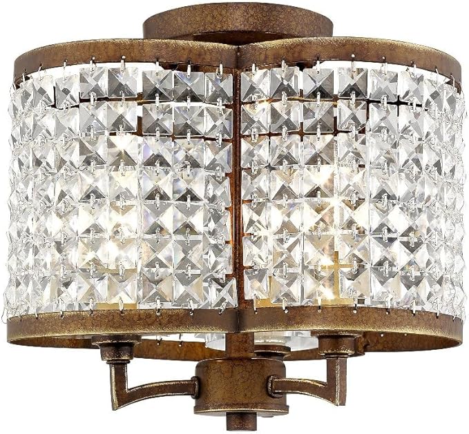 Livex Lighting 50573-91 Gramercy 3-Light Ceiling Mount, Brushed Nickel