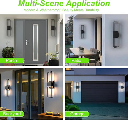 Modern Outdoor Wall Lights, 27.56IN Large Wall Sconce - 3000K Warm White LED Exterior Lighting Fixture, Waterproof Outdoor Lantern Lights for Porch, Wall Lights for Living Room