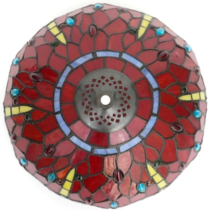 Tiffany Style Lamp Shade, 12 Inch Red Yellow Dragonfly Stained Glass Lamp Shade Replacement Lamp Cover Accessories Fit for Table Lamp Pendant Light Ceiling Light