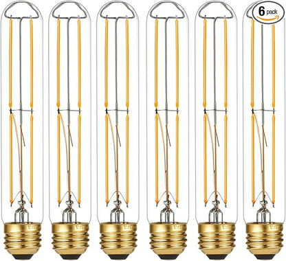LiteHistory Dimmable E26 Light Bulb 6W Equal 60 watt led Light Bulb AC120V Warm White 2700K Edison 60 Watt 600LM T10 Bulb for Rustic Pendant,Industrial Pipe,Wall sconces,Vanity 6Pack
