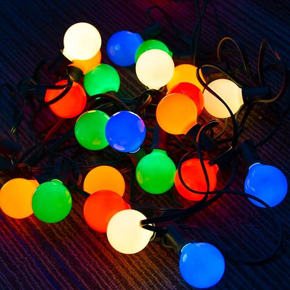 SUNSGNE G40 Multicolor Christmas Replacement Light Bulbs, 25 Pack Round Colorful Christmas Bulbs, 1.57 Inch Globe Xmas Light Bulbs, E12/C7 Candelabra Base Light Bulb for Indoor Outdoor Decor- 5 Watt