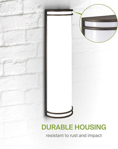 ASD 24 Inch LED Outdoor & Indoor Wall Mount Light Fixture - Oil Rubbed Bronze Modern Wall Sconce Lighting - 25W 120-277V 3000K 4000K 5000K Adjustable Dimmable Front Door & Patio Exterior Lights - ETL