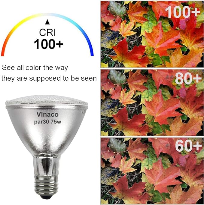 Vinaco PAR30 Flood Light 75W, 6 Pack High Brightness 1000LM PAR30 Halogen Long Neck Dimmable,PAR30L Flood 75 Watt 3000K Warm White, Long Lasting PAR 30 75W 120V Flood Long-Neck with E26 Base