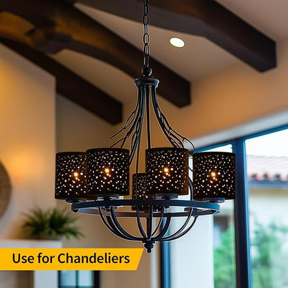 2 Pack Small Metal Lamp Shades, Cylinder Metal Lamp Shade with 1-5/8" Fitter, Lampshade Replacement for Lighting Fixture, Chandelier, Table Lamps, Wall Lamp, Floor Lamp, Diameter 4.75 in Height 5 in