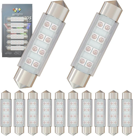 578 LED Bulb Pink Purple,211-2 Festoon LED Car Bulbs 43mm 44mm,Festoon 212-2 LED Bulb DC 12V for Marine Boat RV Car Interior Map Trunk Lights (Pack 12)