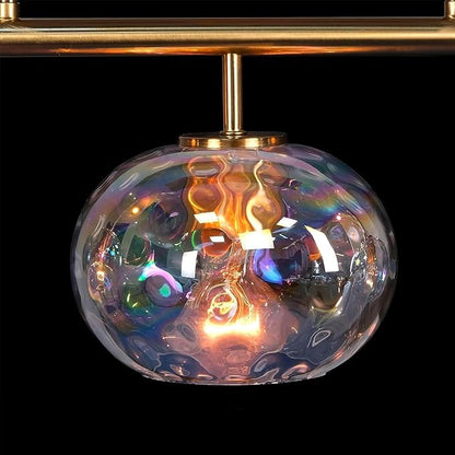 7" Glass Shade Replacement for E26 Pendant Lights, Colorful Hammered Globe Lampshade for Wall Sconce, Dia 7", Height 5", Fitter 1.65" (Stained - 1 pc)