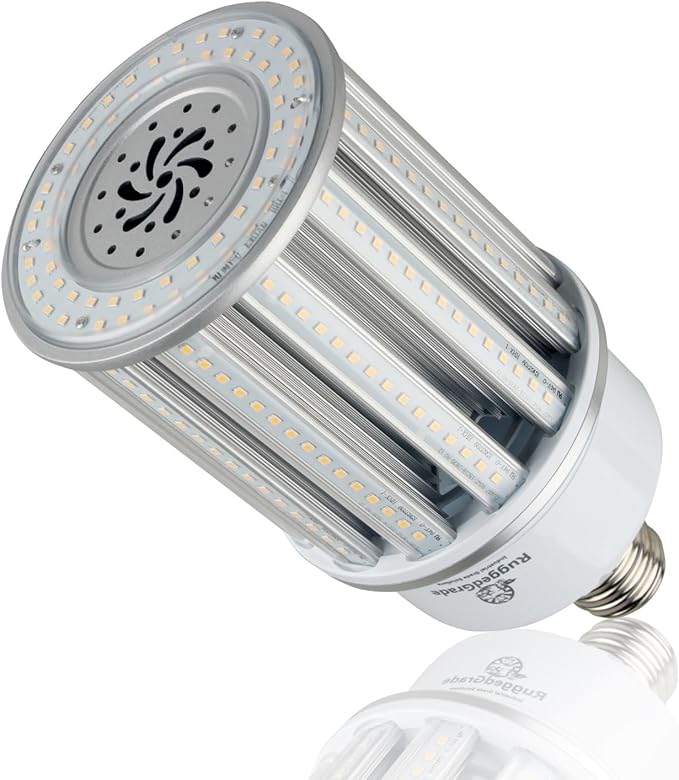 RuggedGrade Aries Series 80W LED Corn Bulb | 10,400 Lumens | 3000K Warm White | E39 Base | 6KV Surge Protection | Fanless Design | DLC 5.1 Premium