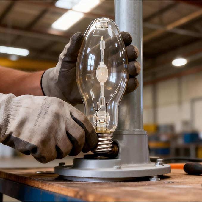 Metal Halide Bulb 2-Pack: ED17 Clear MED Base, Replaces | Warehouse & Stadium Lighting