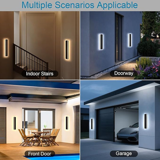 31.5inch Modern Outdoor Wall Lights, IP65 Waterproof Long Exterior Lighting Fixtures Wall Mount, Dimmable Linear Outdoor LED Wall Sconce, Outside Lights for House Garage (2700K-6500K)