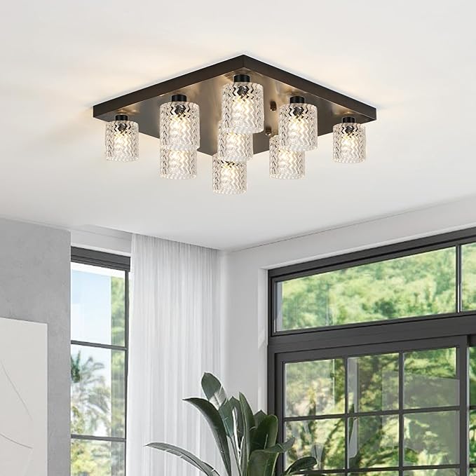 1 Packs Corrugated Clear Glass Lamp Shades with 1-5/8 inch Fitter,Wave Cylinder Glass Shade Covers Replacement Globe for Pendant Light fixtures Vanity Lights Wall Sconces Chandelier