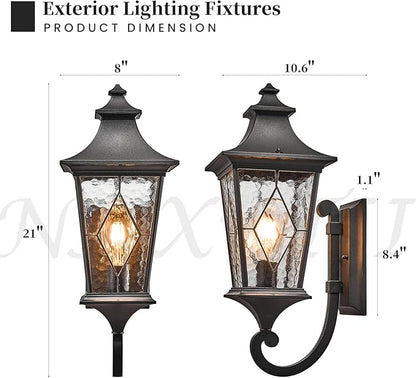 Outdoor Wall Lights Modern Outdoor Wall Sconce Light 21 Inch Large-Sized Exterior Porch Lights Wall Mount for Front House Garage and Entryway Black Finish Waterproof