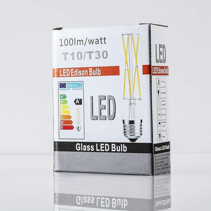 Leools Dimmable Edison Led Tubular Bulb T10,4W Vintage Led Filament Light Bulb 40W Incandescent Bulb Equivalent, 4000K Daylight,E26 Medium Base,3 Pack.
