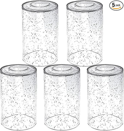 5 Pack Bubble Glass Lamp Shade,Glass Shade Covers Replacements for Light Fixtures，Cylinder Globe Glass Shades Covers for Pendant Lights Chandeliers Wall Sconces Bath Vanity Lights
