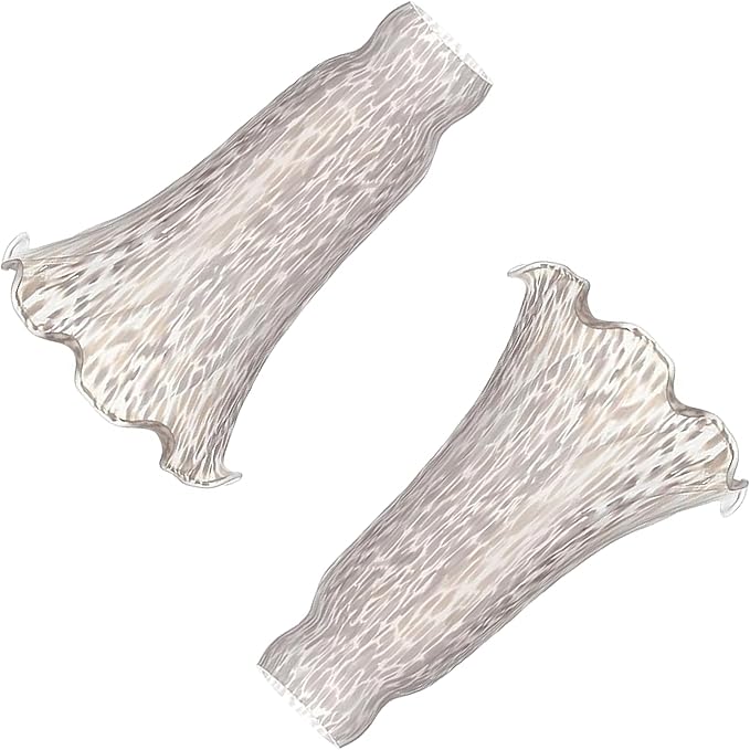 Lily Flower Glass Lampshade Replacement, 2 Pack,Tulip Style Table Floor Lamp Shade Replacement 4.2" x 4.2" x 6.7" (White)