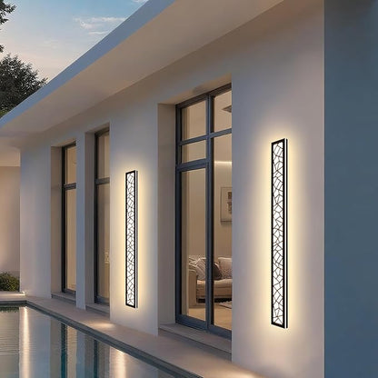 2 Pack Modern Outdoor Wall Lights for Patio,48 inch Long Outdoor LED Wall Lights,Dimmable LED Long Linear Exterior Lighting,Outside Linear Wall Light for Front Door,Garage,Enterway
