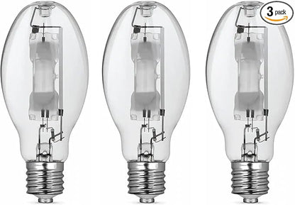 Bluex Bulbs (3 Pack MH250/U/MOG 250W Metal Halide Bulb Mogul Base (E39) - ED28 Clear M58 HID Lamp 21000 Lumens