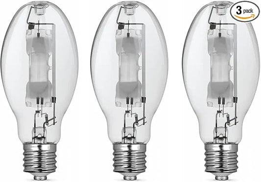 Bluex Bulbs (3 Pack MH400/U/MOG 400W Metal Halide Bulb Mogul Base (E39) - ED28 Clear M59/E HID Lamp 36000 Lumens