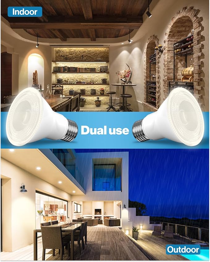 Sunco 8 Pack PAR20 LED Bulbs, Flood Light Bulb Outdoor, 500 LM, 7W (50W Equivalent), 4000K Cool White, E26 Medium Base, Dimmable, Track Lighting for Indoor/Outdoor Use, Wet Rated UL