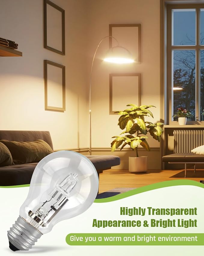 043168787963 78796 Light Bulb 43 Watt A19 Halogen Light 60 Watt Replacement, 6PCS