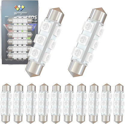 42mm DC 12V 578 LED Festoon Bulb,569 561 562 566 212-2 211-2 6413 LED Bulbs Green for Automotive Interior Door Cargo Lights Non Polarity(Pack 12)