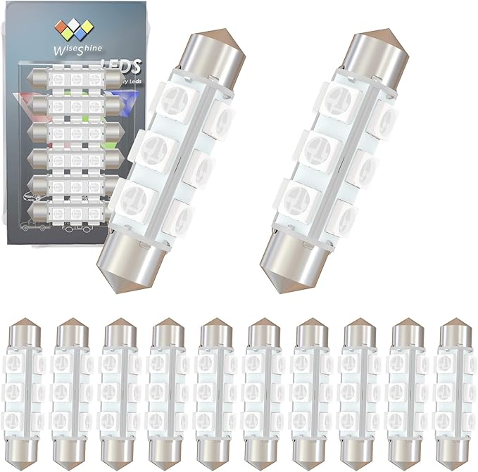 42mm DC 24V 578 LED Festoon Bulb,569 561 562 566 212-2 211-2 6413 LED Bulbs Green for Truck Interior Door Cargo Lights Non Polarity(Pack 12)