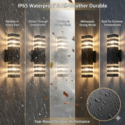 6Pack 15inch Outdoor LED Wall Lights,4000K Day White Outdoor 18W Wall Light Aluminum Body Waterproof IP65 led Porch Light for House Patio Garage Garden.(No Sensor)