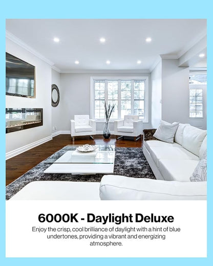 Sunco 6 Pack BR40 LED Light Bulbs, Indoor Flood Lights, Recessed Can Light Bulb, 1400 LM, 17W (100W Equivalent), 6000K Daylight Deluxe, Dimmable, E26 Base, for Home, Bedroom, Kitchen UL.