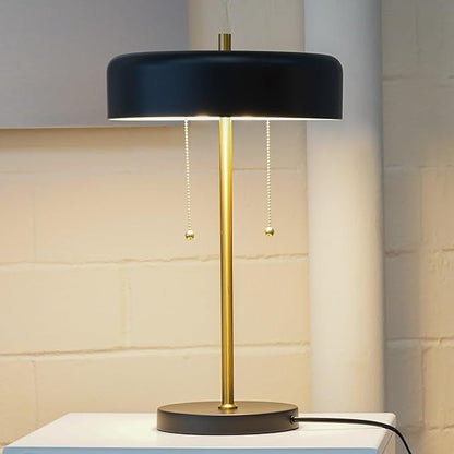 Bedroom Table Lamp Nordic Home Creative Romantic Warm Study Room Desk Bedside Lamp, Obni Table Lamp with Black Outer and White Inner 110~120V