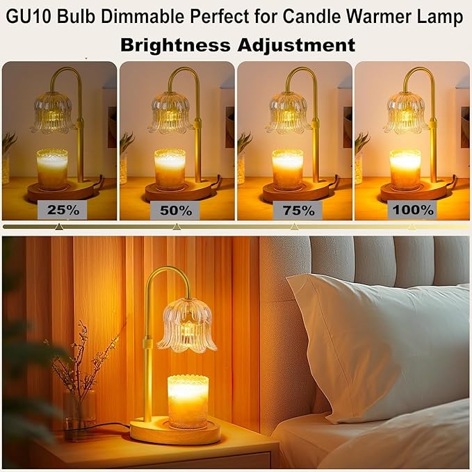 Vinaco GU10 Halogen 50W Bulbs, 6PCS GU10+C 120V 50W Halogen Light Bulbs, GU 10 Dimmable, Warm White, High Brightness MR16 with Glass Cover, Long Lifespan GU 10 50 W for Recessed Track Lighting