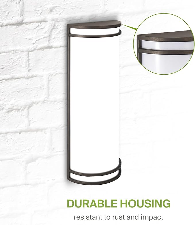 ASD 18 Inch LED Outdoor & Indoor Wall Mount Light Fixture - Oil Rubbed Bronze Modern Wall Sconce Lighting - 20W 120-277V 3000K 4000K 5000K Adjustable Dimmable Front Door & Patio Exterior Lights - ETL
