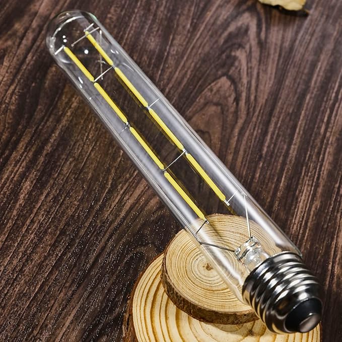 XININSUN Dimmable T10 Led Bulbs, 8.9 Inch Long Tubular Bulb,60-75 Equivalent,800LM,E26,4000K Daylight,Clear Glass,for Cabinet Display Cabinet etc, 4 Pack.